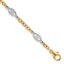 14k Two-tone Polished 6.5mm Fancy Cable Chain and Filigree Oval 7.25 inch Bracelet