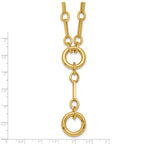 14k Polished Fancy Long Link with Circles 17.5 inch Y-Drop Necklace