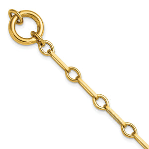 Fancy Long Link Circle Bracelet in 14K Yellow Gold, 4.22mm, 7.8 Inch - Sophia Jewelers
