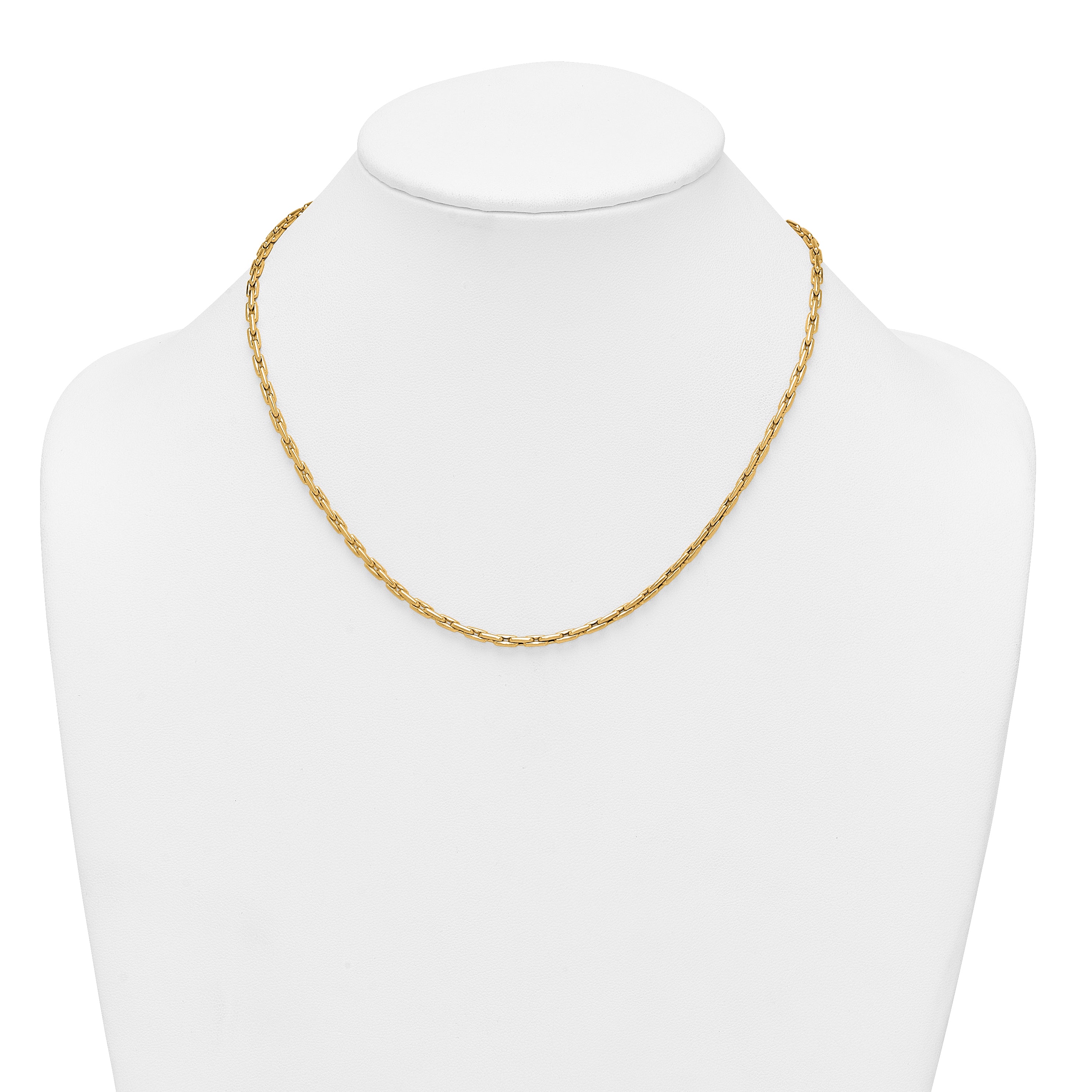 14k Polished 2.9mm Fancy Link 18 inch Necklace