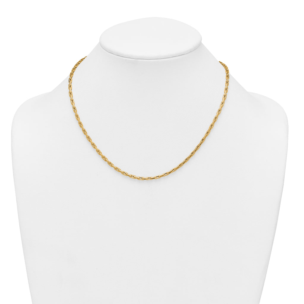 14k Polished 2.9mm Fancy Link 18 inch Necklace