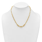 14K Polished Fancy Oval and Twisted Link 18 inch Paperclip Necklace