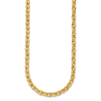 14k Polished And Brushed 6.5mm Fancy Cable Chain 18 inch Necklace