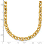 14k Polished And Brushed 6.5mm Fancy Cable Chain 18 inch Necklace