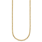 14k Polished 2.9mm Fancy Long and Short Paperclip Link 17 inch Necklace