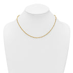 14k Polished 2.9mm Fancy Long and Short Paperclip Link 17 inch Necklace