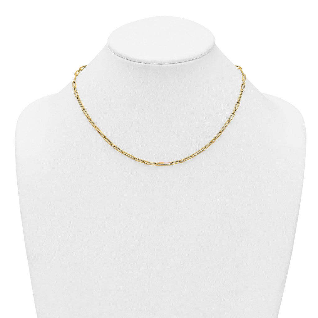 Paperclip Chain Necklace in 14K Yellow Gold, 2.9mm, 17 Inch - Sophia Jewelers