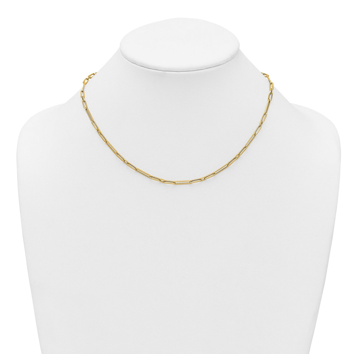 Paperclip Chain Necklace in 14K Yellow Gold, 2.9mm, 17 Inch - Sophia Jewelers