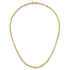 14k Polished 2.9mm Fancy Long and Short Paperclip Link 17 inch Necklace