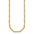 14k Polished 5mm Fancy Long and Round Link 18 inch Necklace
