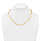 14k Polished 5mm Fancy Long and Round Link 18 inch Necklace