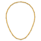 14k Polished 5mm Fancy Long and Round Link 18 inch Necklace