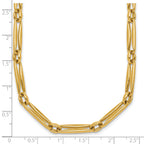 14k Polished 5mm Fancy Long and Round Link 18 inch Necklace