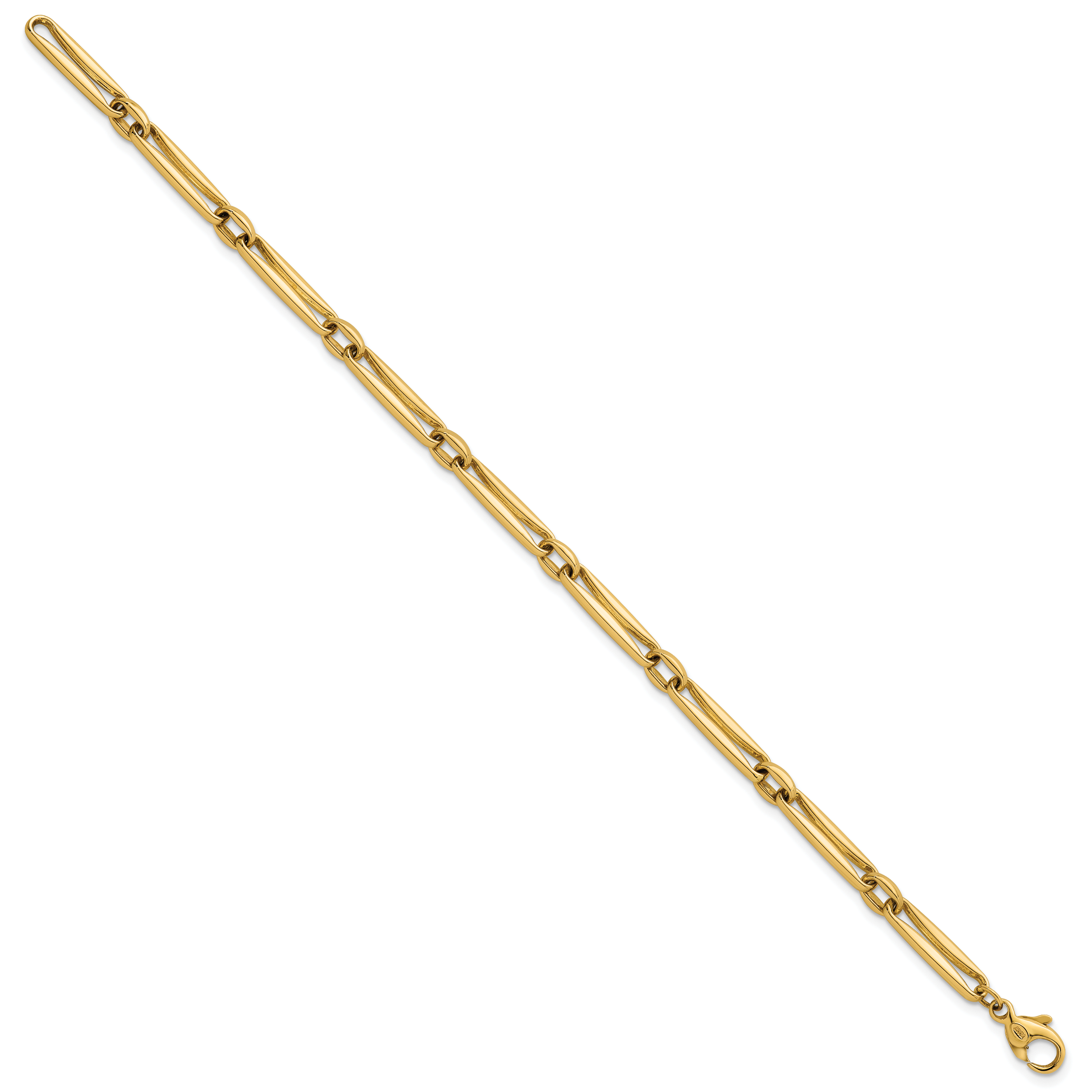 14k Polished 5mm Fancy Long and Round Link 7.5 inch Bracelet Secondary image