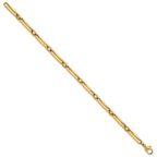 14k Polished 5mm Fancy Long and Round Link 7.5 inch Bracelet