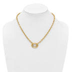 14K Polished Double Oval 17.5 inch Fancy Necklace Plus 0.5 inch Extender