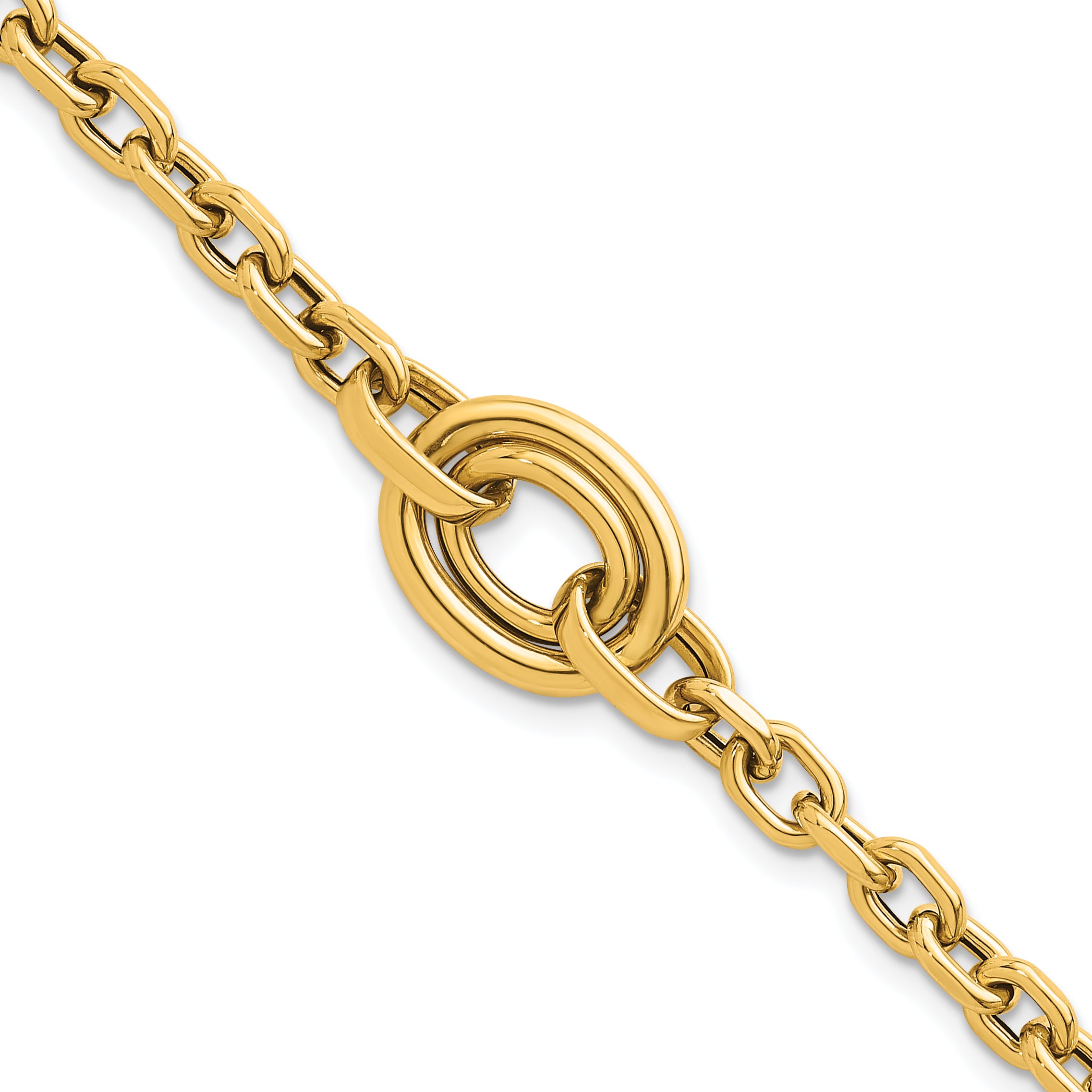 14K Polished Double Circle Fancy 7.25 inch Bracelet Plus 0.25 inch Extender Main image