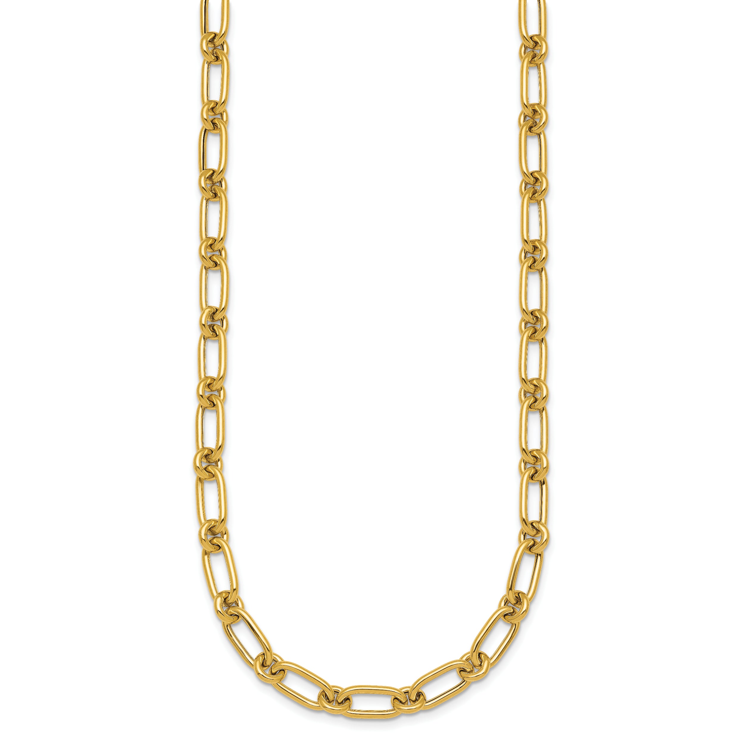 14k Polished 6mm Oval and Circle Link 18 inch Necklace