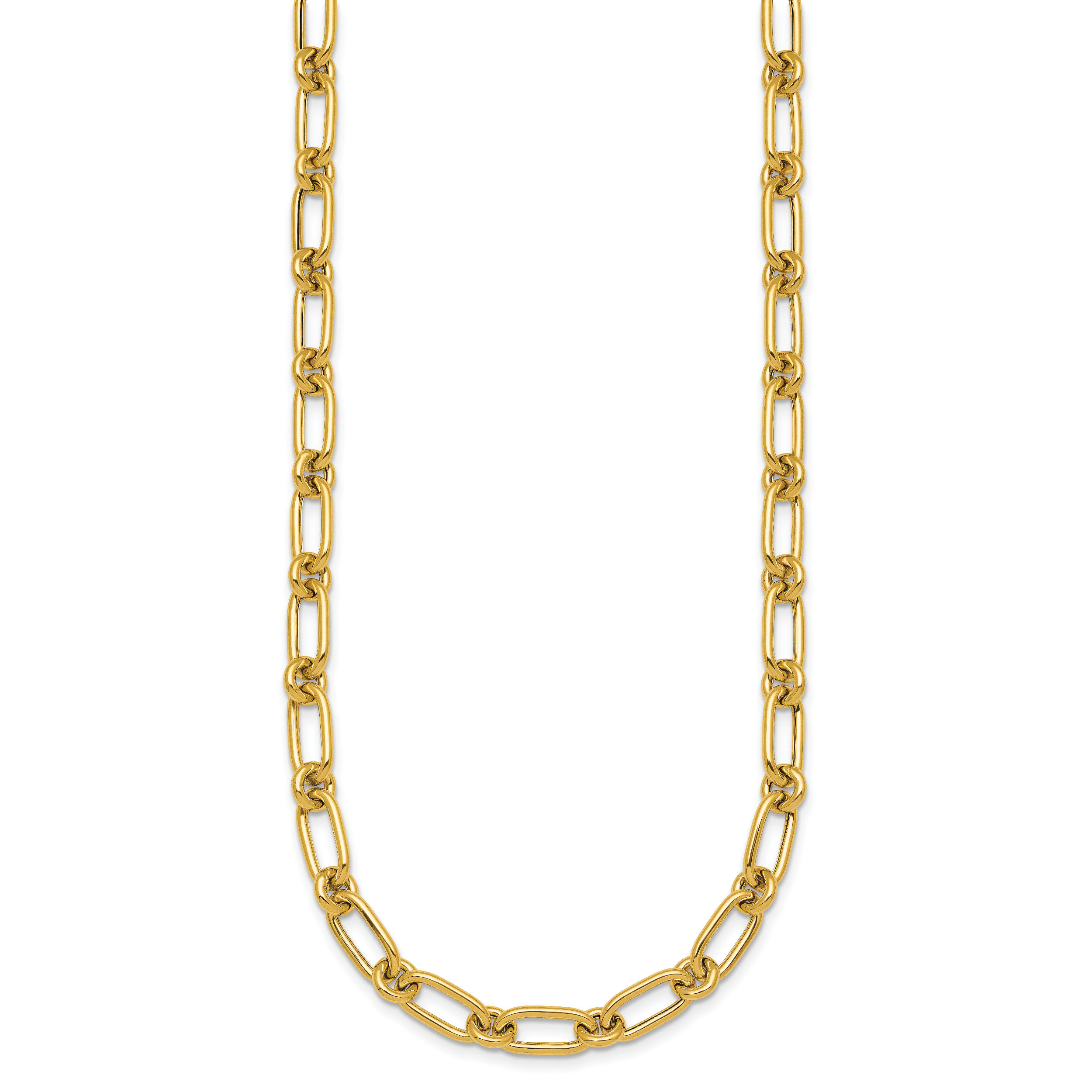 14k Polished 6mm Oval and Circle Link 18 inch Necklace