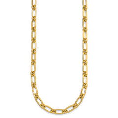 14k Polished 6mm Oval and Circle Link 18 inch Necklace
