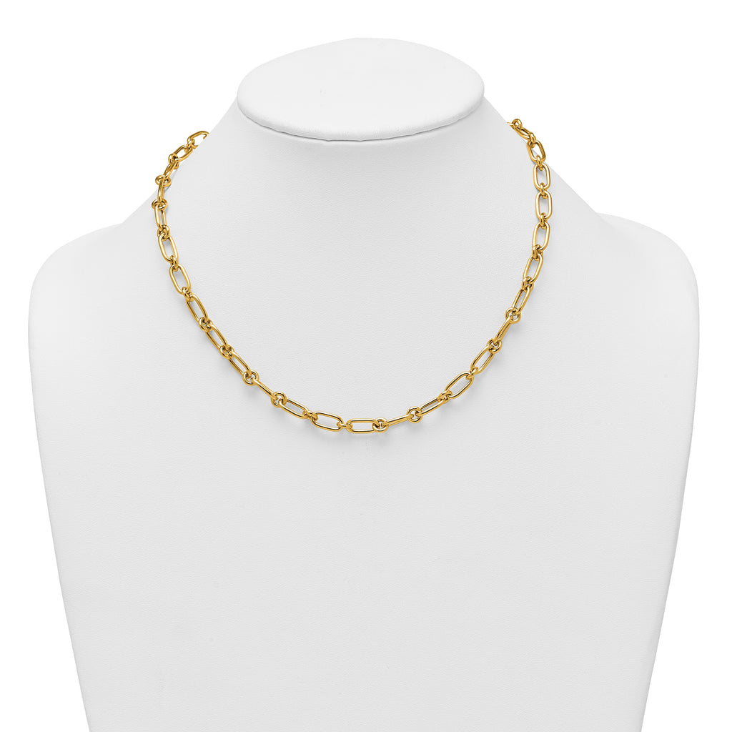 14k Polished 6mm Oval and Circle Link 18 inch Necklace