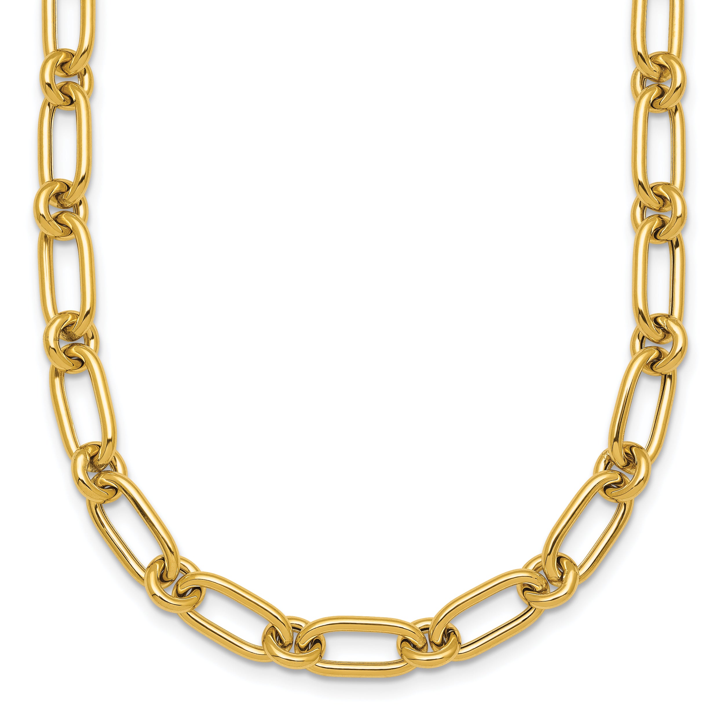 14k Polished 6mm Oval and Circle Link 18 inch Necklace