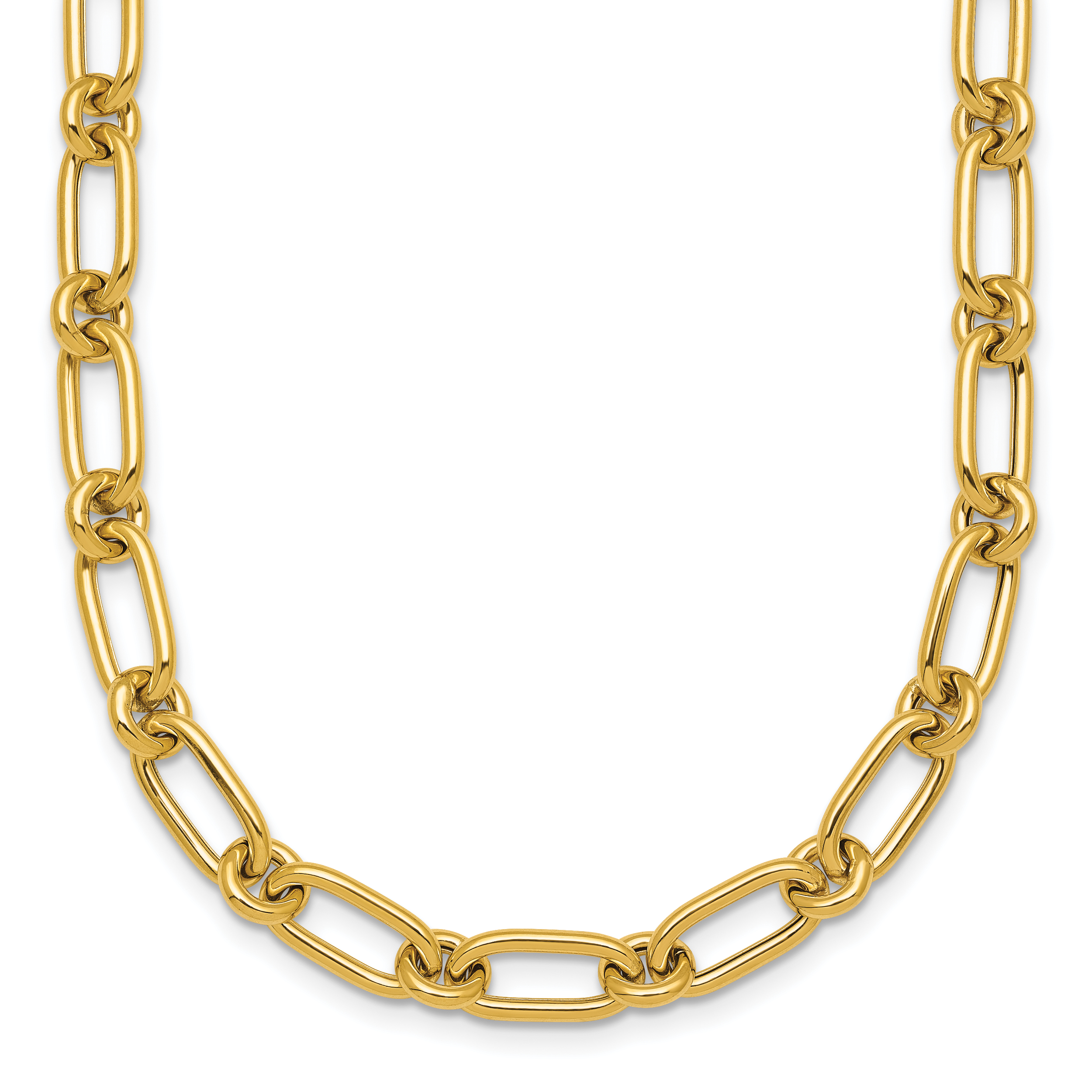 14k Polished 6mm Oval and Circle Link 18 inch Necklace