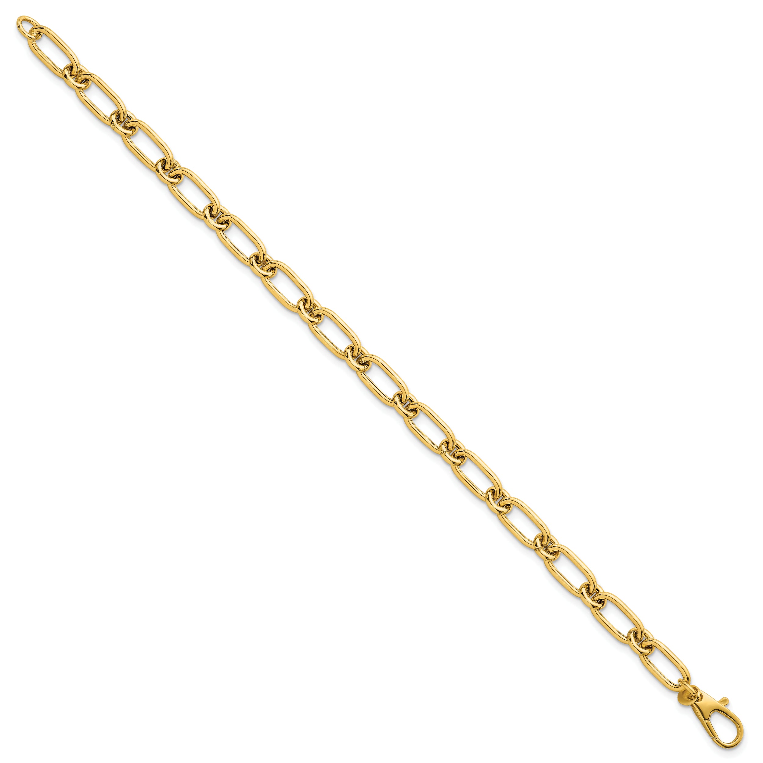 14k Polished 6mm Oval and Circle Link 7.5 inch Bracelet