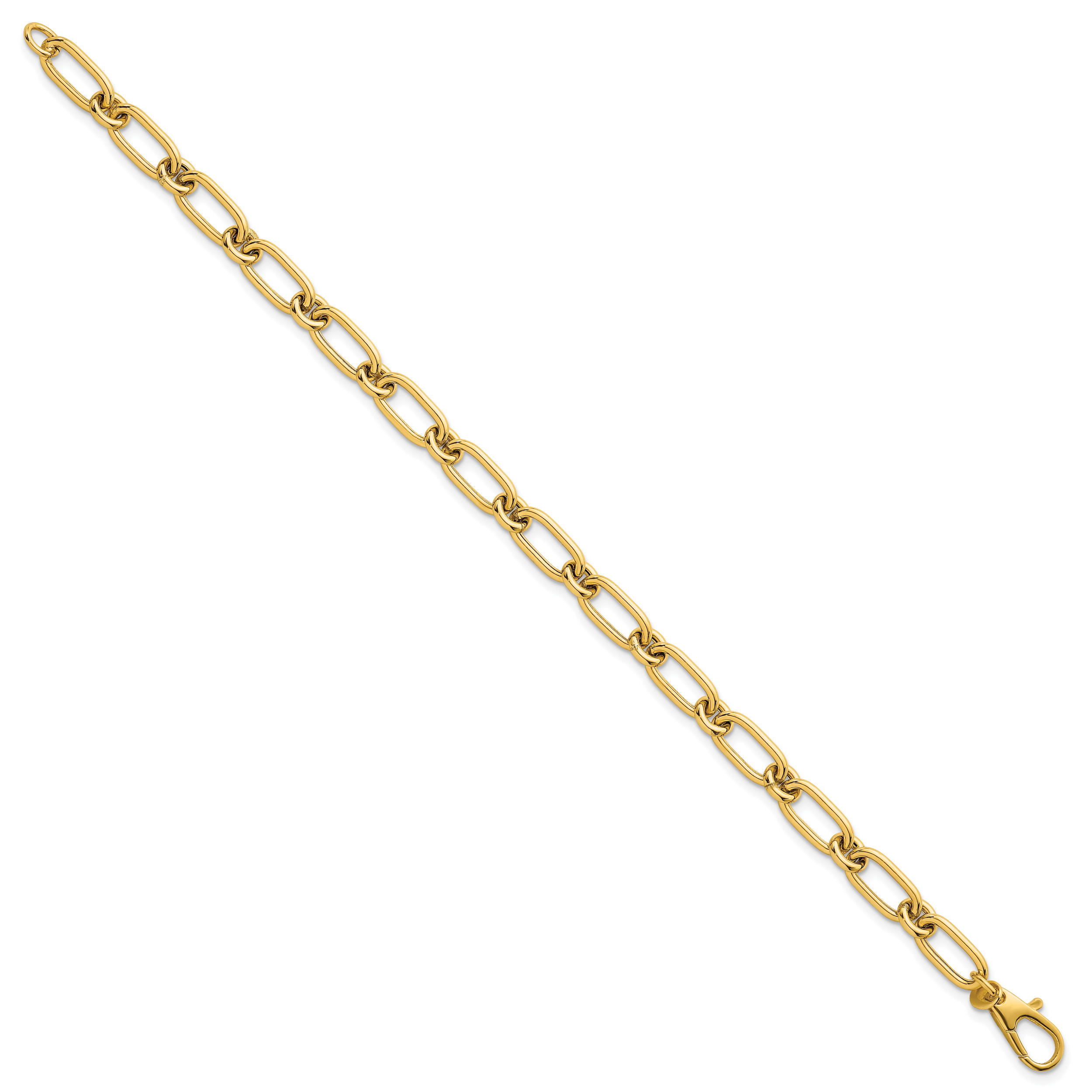 14k Polished 6mm Oval and Circle Link 7.5 inch Bracelet Secondary image