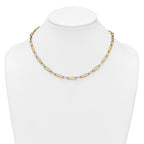 14k Two-tone Polished 5.75mm Fancy Long Link 18 inch Necklace