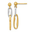14k Two-tone Polished Fancy Long Link Dangle Post Earrings