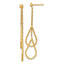 14k Polished Two Teardrops and Chain Dangle Post Earrings