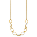 14k Polished And Twisted 9.5mm Oval Links 16 inch Necklace Plus 2 inch Extender