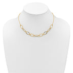 14k Polished And Twisted 9.5mm Oval Links 16 inch Necklace Plus 2 inch Extender