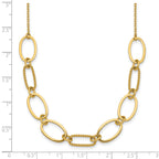 14k Polished And Twisted 9.5mm Oval Links 16 inch Necklace Plus 2 inch Extender