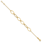 14k Polished And Twisted 9.5mm Oval Links 6.75 inch Bracelet Plus 0.5 inch Extender