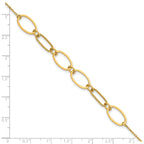 14k Polished And Twisted 9.5mm Oval Links 6.75 inch Bracelet Plus 0.5 inch Extender