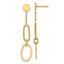 14k Polished And Twisted Oval Link Dangle Post Earrings