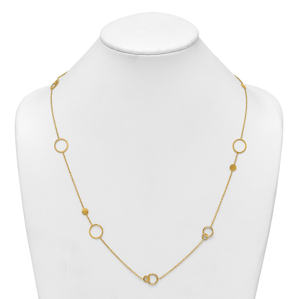 Circle Pattern Necklace in 14K Yellow Gold, 25.5 Inch - Sophia Jewelers