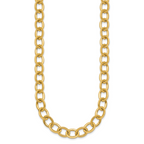 14k Polished 9mm Round Cable Chain 18 inch Necklace