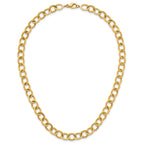 14k Polished 9mm Round Cable Chain 18 inch Necklace