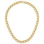 14k Polished And Textured 8mm Long Curb Link 18 inch Necklace