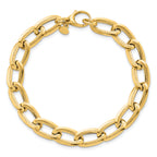 14k Polished And Textured 8mm Long Curb Link 7.5 inch Bracelet