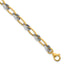 14k Two-tone Polished 7mm Fancy Oval Chain 7.5 inch Bracelet