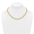 14k Polished 8mm Fancy Circle Link 18 inch Necklace
