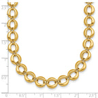 14k Polished 8mm Fancy Circle Link 18 inch Necklace