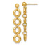14k Polished 8mm Fancy Circle Link Dangle Post Earrings