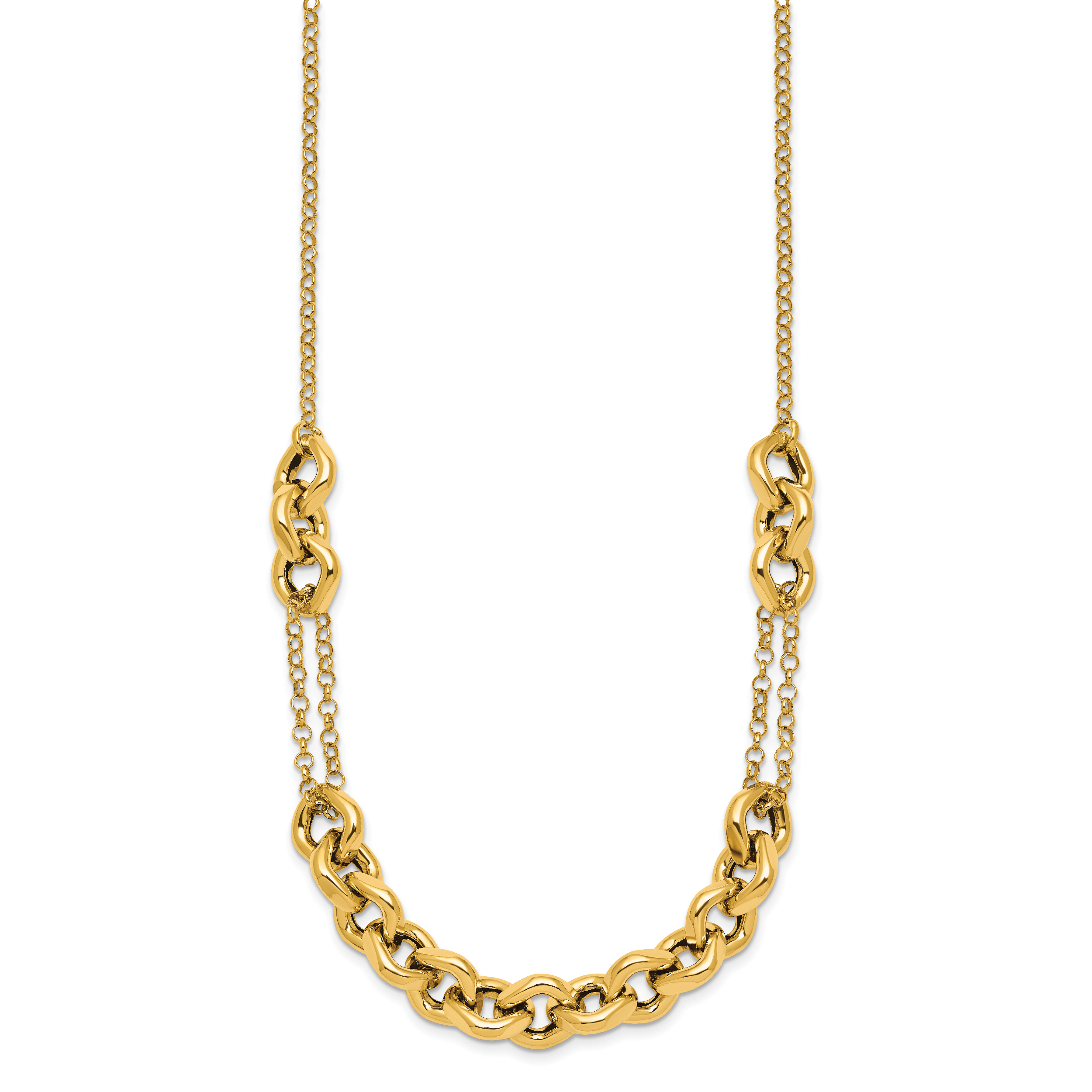 14k Polished Fancy Multi Link Chain 18 inch Necklace Secondary image