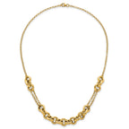 14k Polished Fancy Multi Link Chain 18 inch Necklace