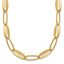 14k Brushed and Polished 7.25mm Long Oval Link 18 inch Necklace